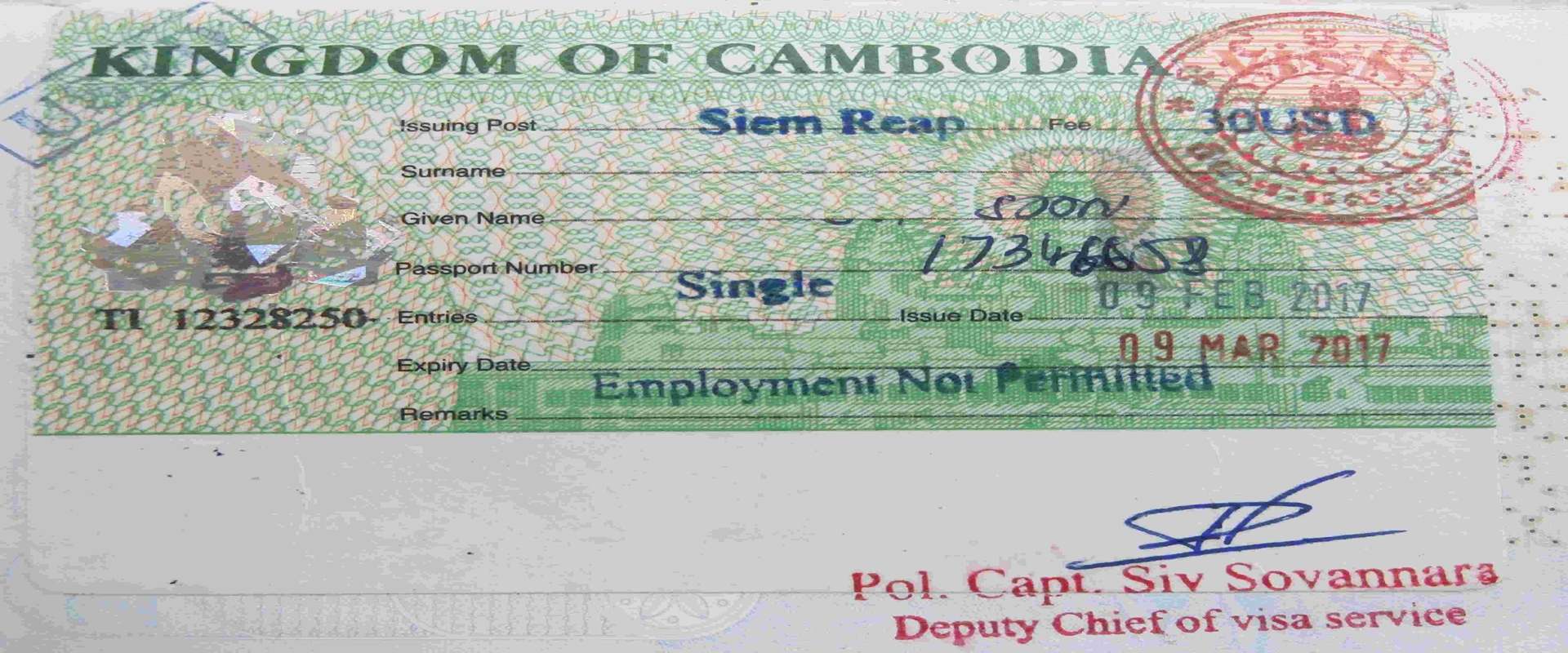Visum für Kambodscha