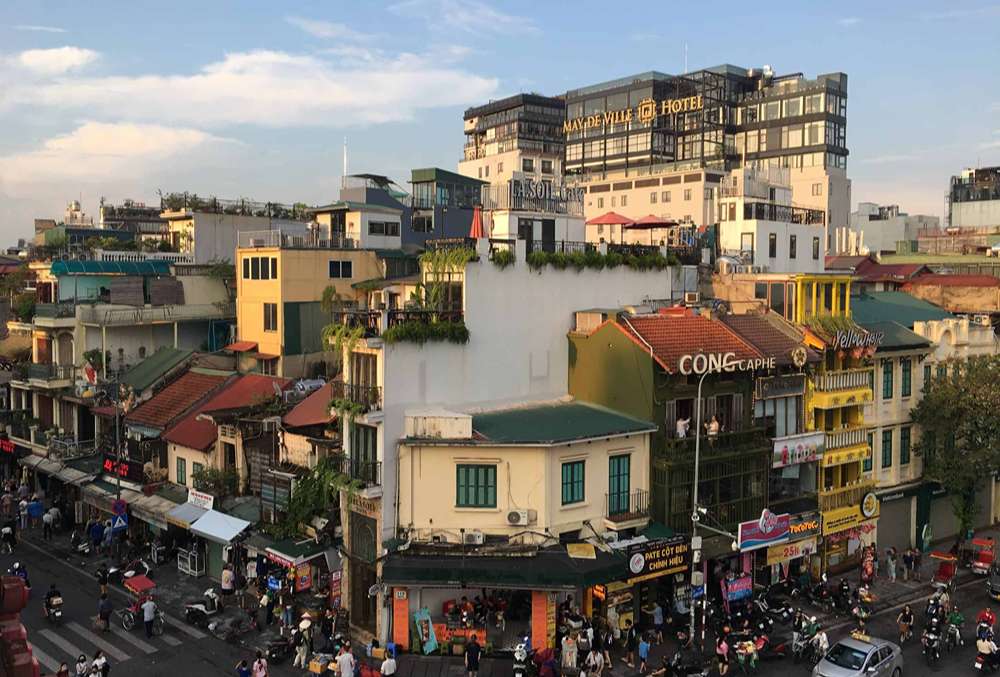 Häuser in der Altstadt von Hanoi