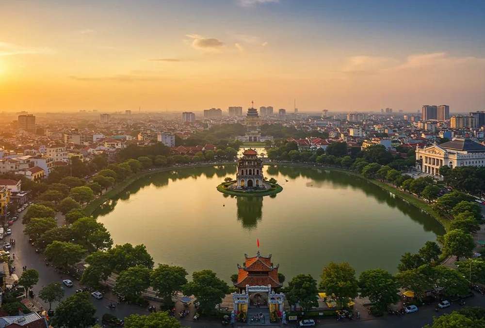 Panoramablick über Hanoi