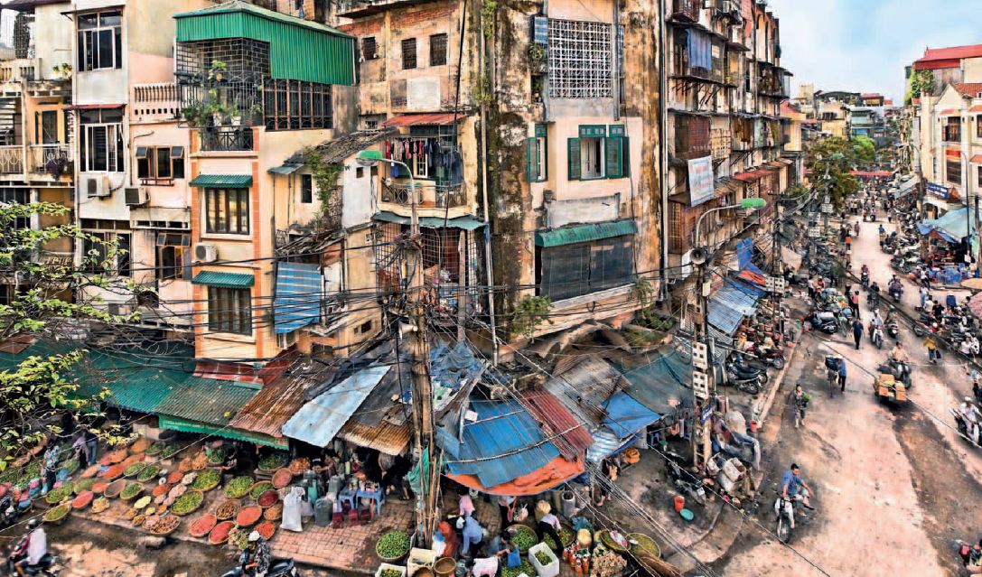 Etagenhäuser in Hanoi